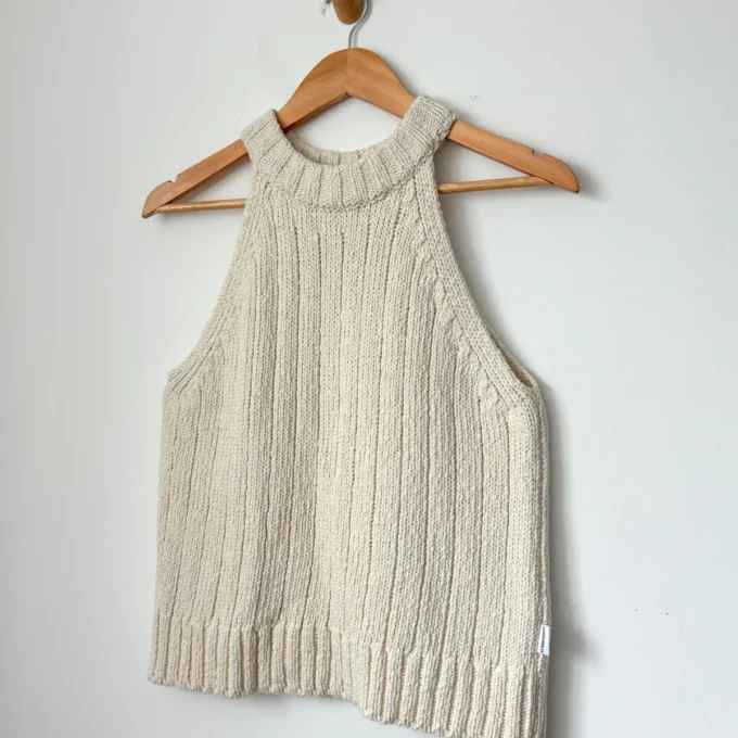 Top Claire Cotton Sweater Tank Naturel Le Bon Shoppe - L